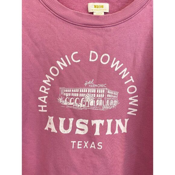 Anthropologie Maeve City Crew Austin Pink Pullover Sweatshirt Size Medium - Picture 4 of 9